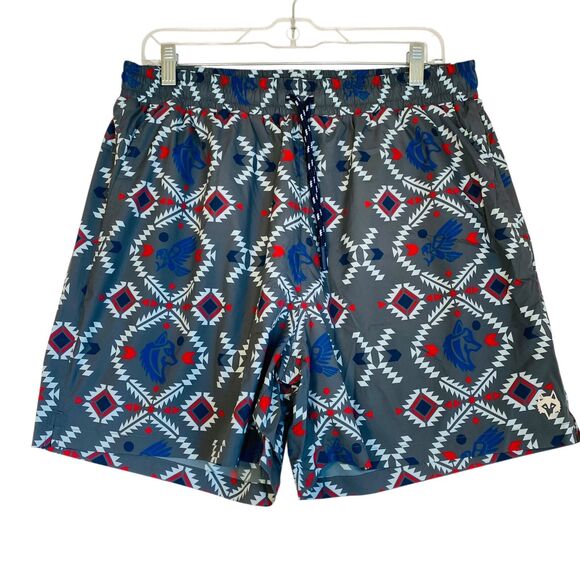 Greyson Running Swim Shorts Mens XL Multicolor Gray Red Lined Athleisure Gym